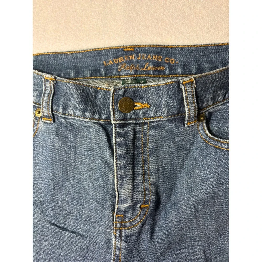 Lauren Ralph Lauren Classic Straight Leg Jeans Blue Medium Wash Denim 6P Petite